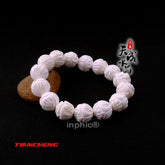 INPHIC-天然水晶 白硨磲雕刻手鏈 避邪護身 治療頭痛改善失眠 佛家至寶